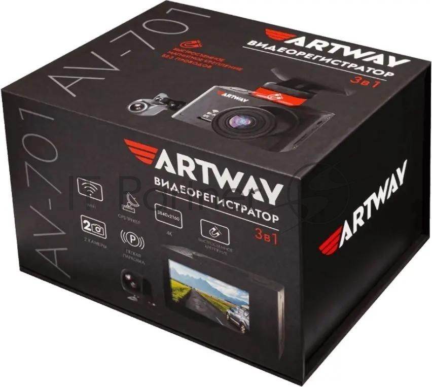 Видеорегистратор Artway AV-701 черный 2160x3840 2160p 170гр. GPS