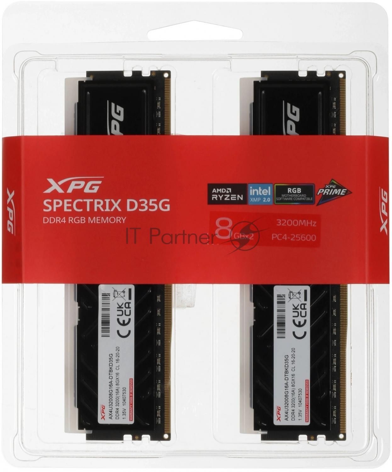 Модуль памяти ADATA DIMM 16GB (8GBx2) DDR4-3200 AX4U32008G16A-DTBKD35G
