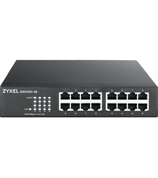 Коммутатор Zyxel GS1100-16-EU0103F 16G неуправляемый