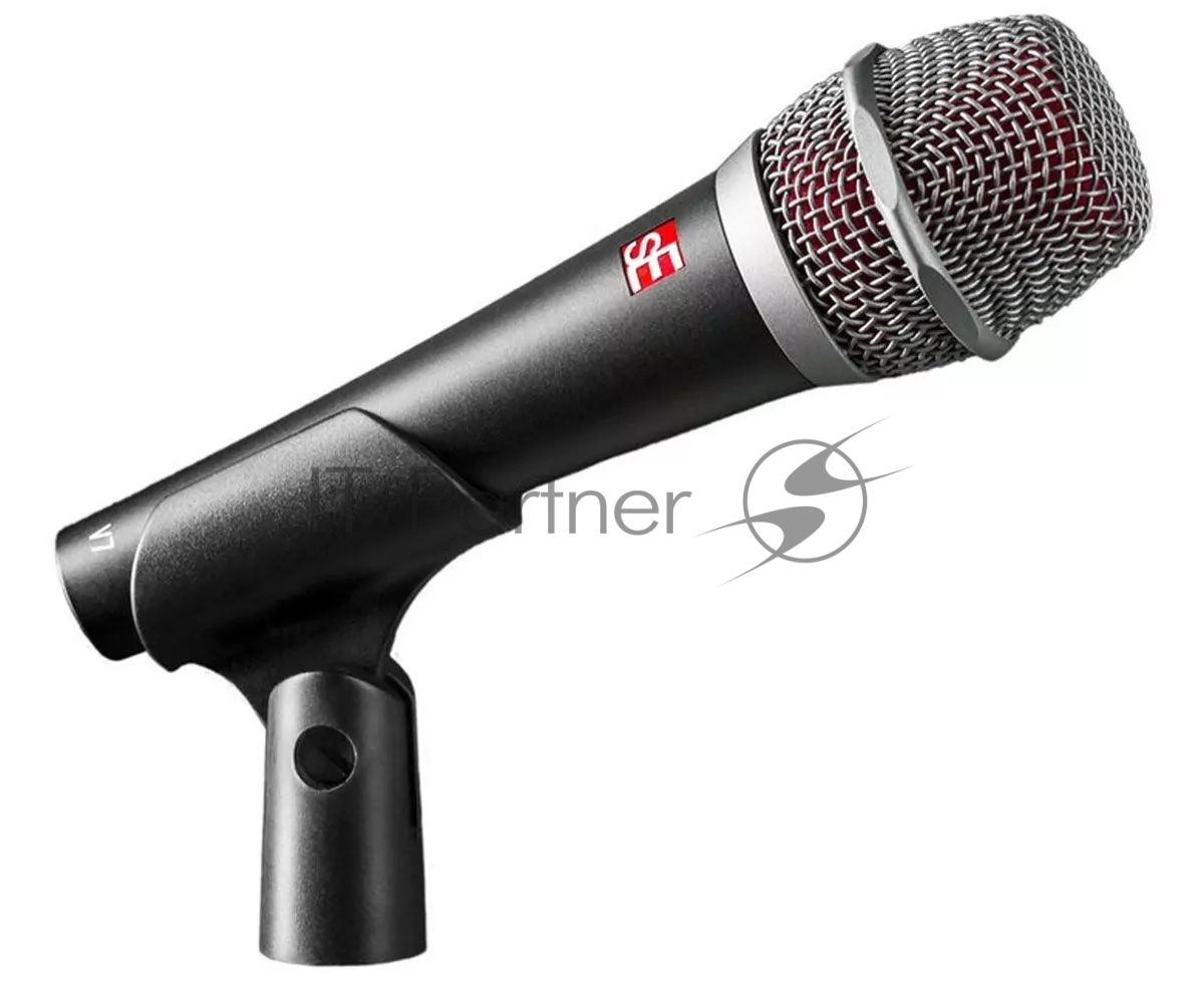 Микрофон динамический sE Electronics V7 40 Гц - 19 кГц, суперкардиоида, в комплекте: микрофонный зажим, адаптер с резьбой, чёрная ветрозащита, транспортировочный чехол на молнии. Цвет серый.