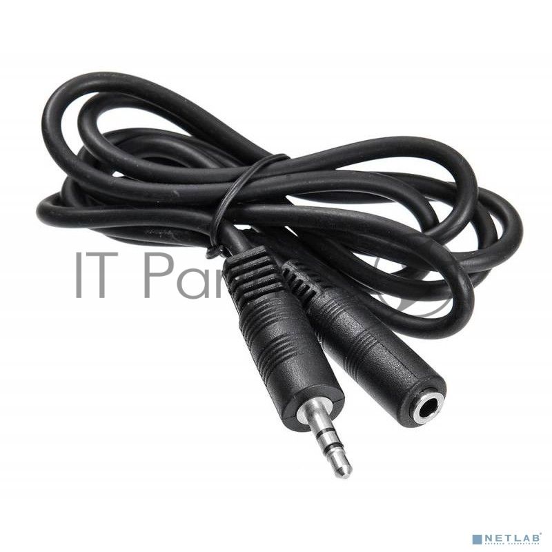 Кабель-удлинитель аудио Buro BAAC003-1 Jack 3.5 (m)/Jack 3.5 (f) 1м. черный