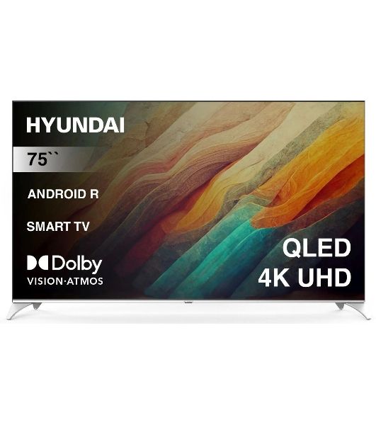 Телевизор Hyundai 75" H-LED75QBU7500 черный/серебристый QLED UHD 60Hz Android TV