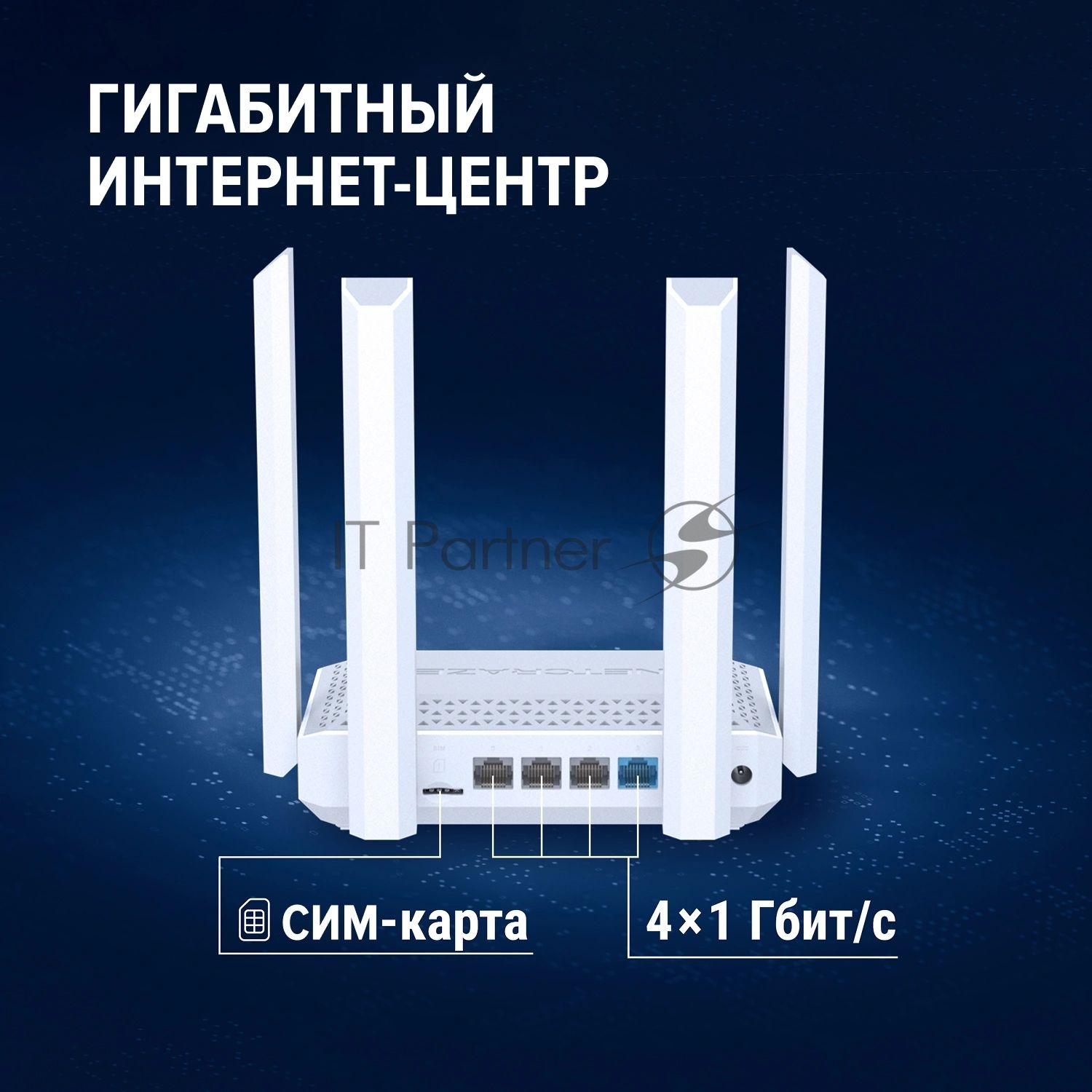 Гигабитный интернет-центр Netcraze Speedster 4G+ (NC-2911) с модемом 4G+, Mesh Wi-Fi 5 AC1200 и 4-портовым Smart-коммутатором
