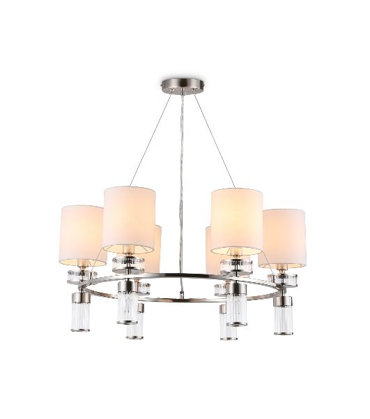 Люстра Ambrella light LH71291/6 SN/WH никель/белый E14/6 max 40W D680*730