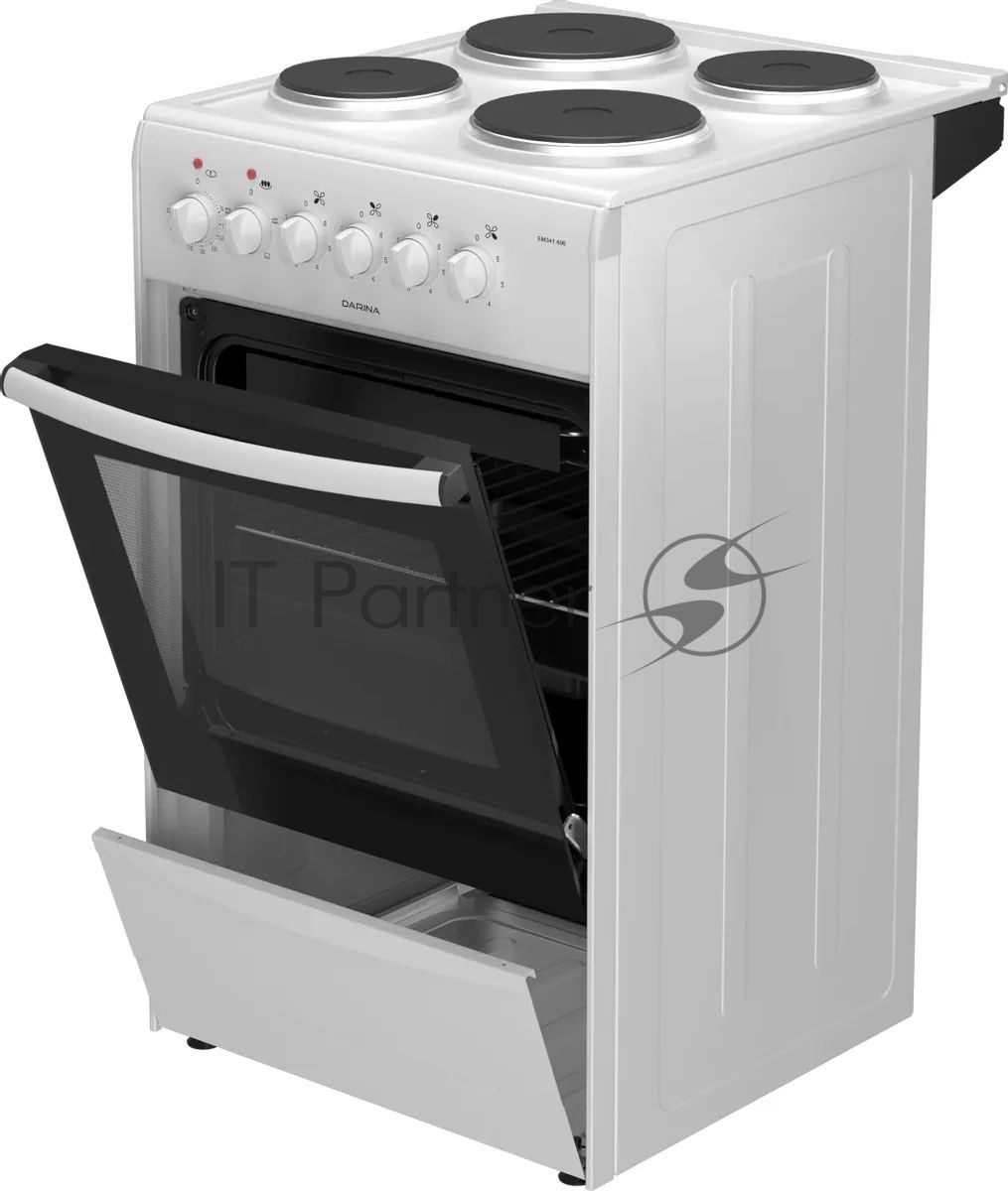 Плита электрическая Darina 1B EM 341 406 W белый/черный, конфорок 4 шт, духовка 50 л, 50 см x 85 см x 56 см
