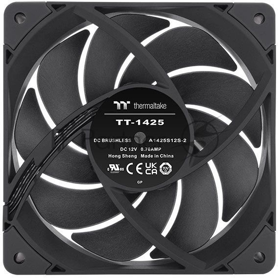 Вентилятор для корпуса Thermaltake Toughfan 14 Pro черный (2 шт.), 140 мм, 500-2000 об/мин, 31.6 дБ, 4 pin PWM, без подсветки