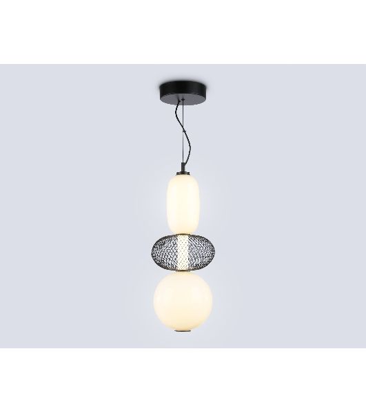 Подвесной светодиодный светильник Ambrella light LH11008 BK/FR черный/белый матовый 24W 3000K D220*570