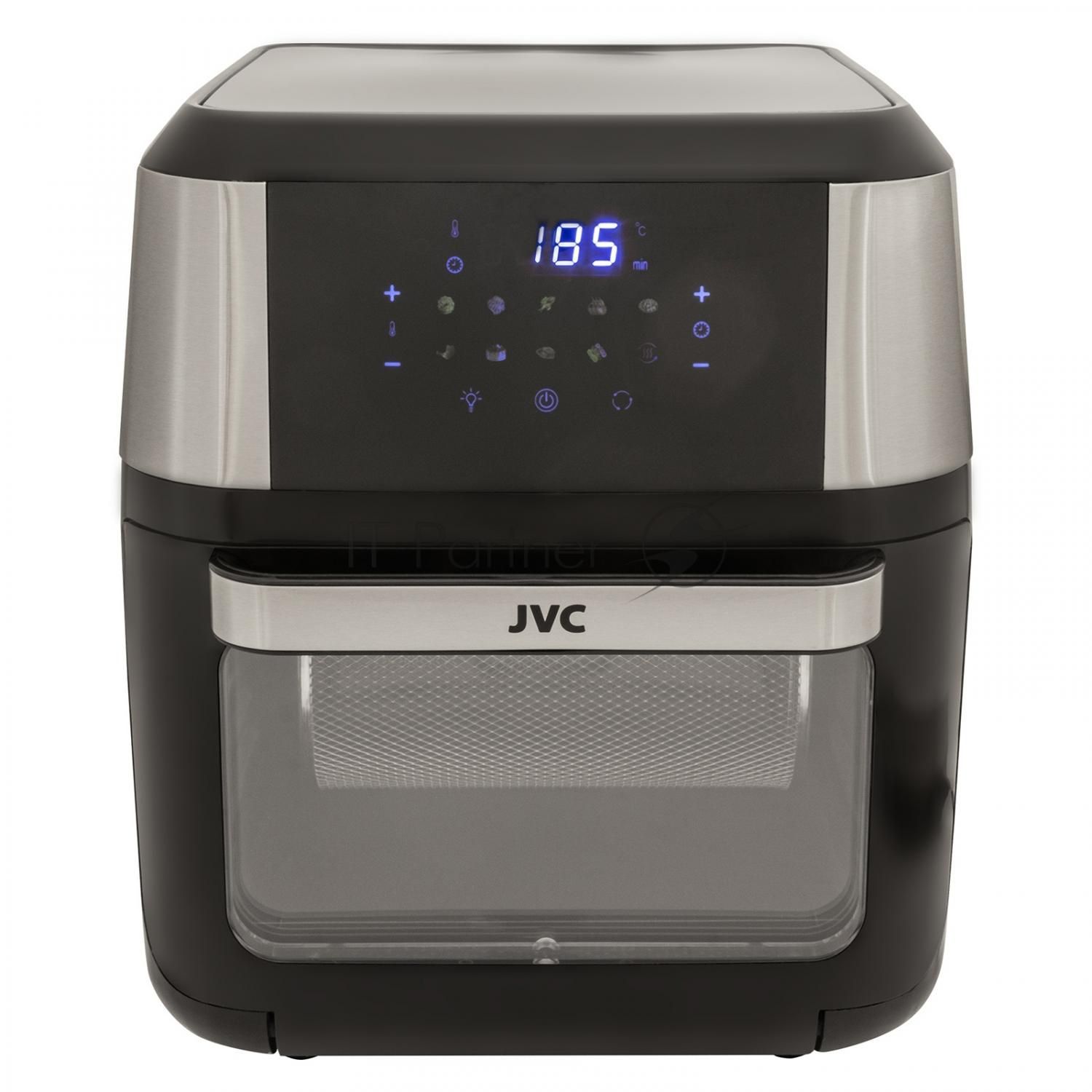 Аэрогриль JVC JK-MB060 черный, 2000 Вт, 12 л, сенсор, 9 программ