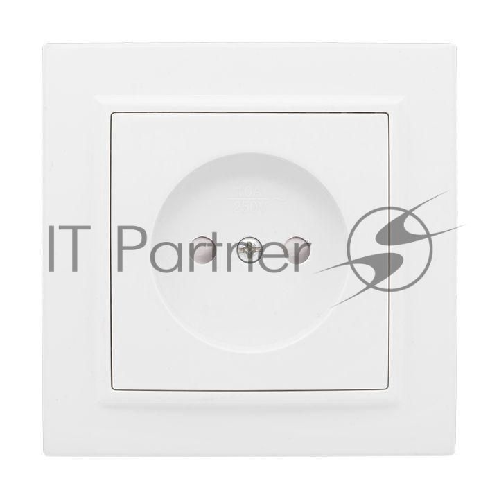 Розетка 1-м СП Минск 10А защ. шторки без заземл. бел Basic EKF ERR10-022-100