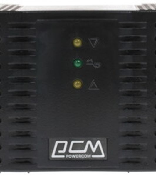 Стабилизатор напряжения Powercom Voltage Regulator, 3000VA, Black, Schuko