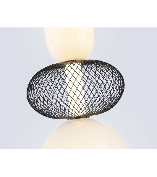 Подвесной светодиодный светильник Ambrella light LH11008 BK/FR черный/белый матовый 24W 3000K D220*570