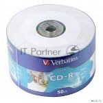 Диск CD-R Verbatim 80min, 700mb, 52x Shrink/50 Ink Print 43794