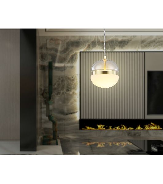 Подвесной светодиодный светильник Ambrella light LH11001 GD/FR золото/белый матовый 20W 3000K D180*200
