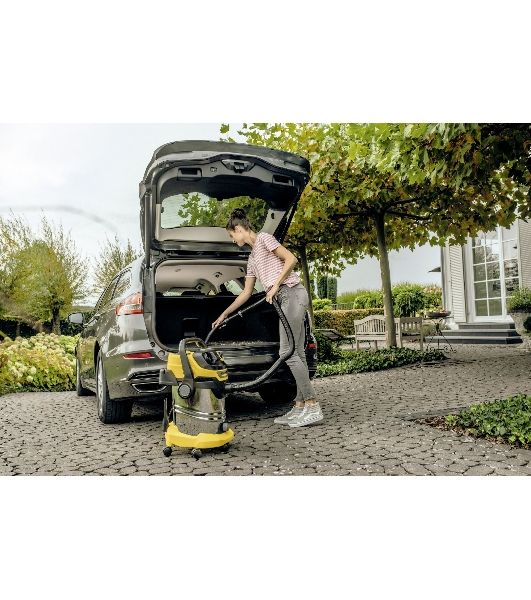 Строительный пылесос Karcher WD 6 P S V-30/6/22/T желтый, 1300 Вт, уборка сухая/сбор воды, пылесборник мешок/контейнер, 30 л