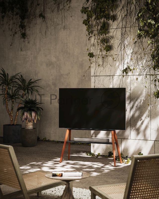 Подставка для телевизора Cactus CS-ST3647BKWN черный/орех, 49"-75" макс. 40 кг, напольный