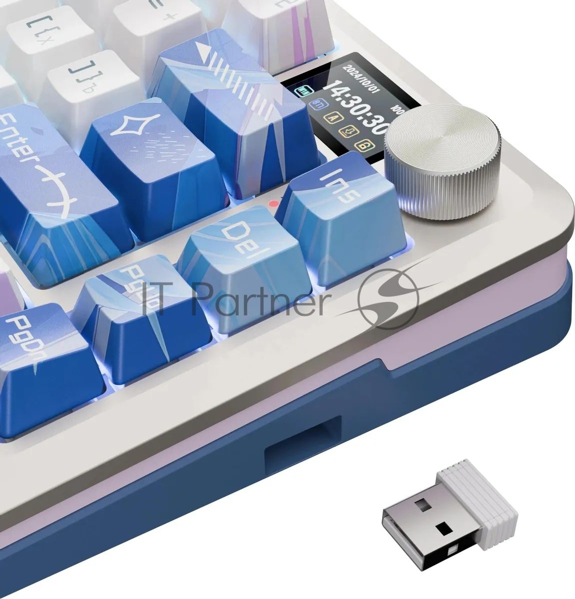 Клавиатура Redragon Flekact Pro гибридная, USB Type-A, Bluetooth, радиоканал, фиолетовый