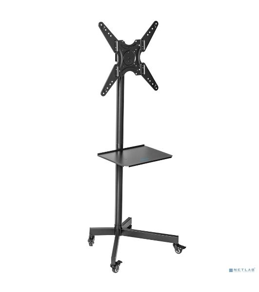 Мобильная стойка напольная Kromax OMEGA-16 черный для TV 26"-60", max вес 35 кг, наклон ±10°, пов. 360° высота 1385 мм, max VESA 400x400 мм