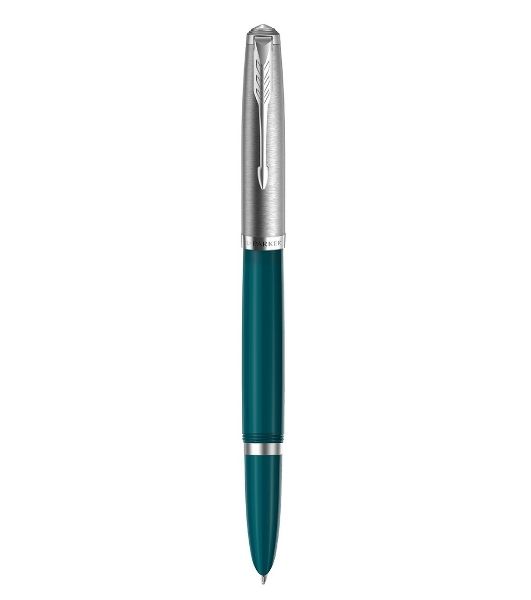Ручка перьевая Parker 51 Core (CW2123506) Teal Blue CT, F, сталь нержавеющая, подарочная коробка