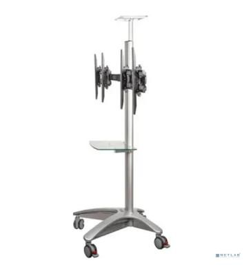 Arm media PT-STAND-15 (состоит из 2-х частей) black 1 шт/уп. Моб. стойка напол. для 2-х TV 26"-55", max 120 высота 1750мм., нак. ±15°, maxVESA 700x400