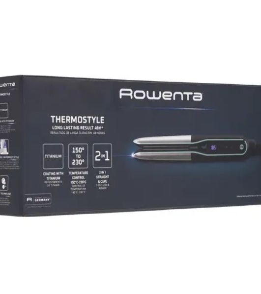 Выпрямитель для волос Rowenta Thermostyle SF7120E0 черный/серый, 30 мм, 230 °C, 6 режимов