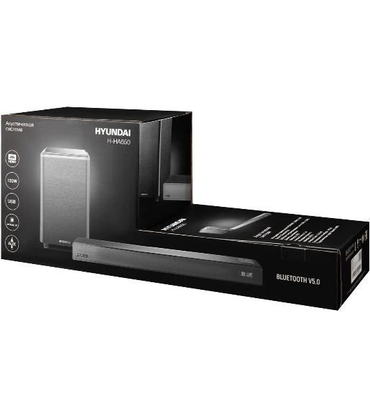 Микросистема Hyundai H-HA650 черный 150Вт FM USB BT SD/MMC/MS