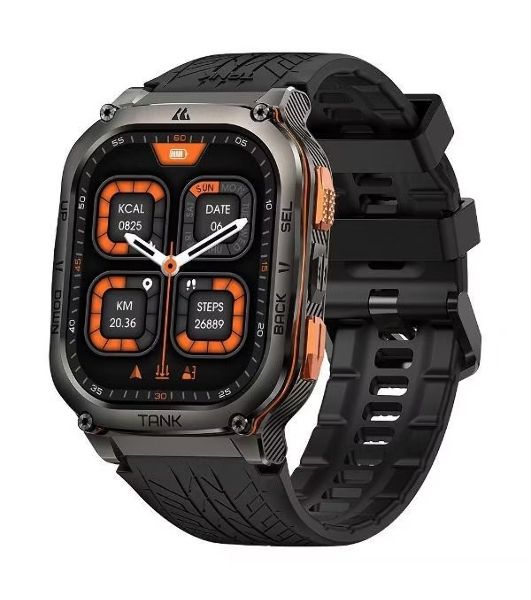 Умные часы KOSPET Tank M3 Ultra, 1.96" AMOLED, Bluetooth 5.0, GPS, IP69K, черный