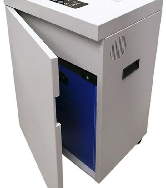 Шредер Office Kit S500 (2х15) белый (секр.P-5)/фрагменты/17лист./50лтр./скрепки/скобы/пл.карты/CD
