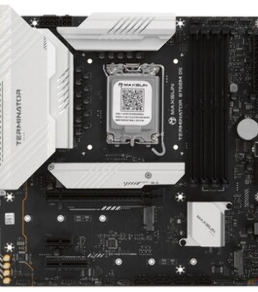 Материнская плата MAXSUN MS-Terminator B760M D5 WIFI 6E, LGA1700, Intel B760, 4xDDR5, 4xSATA, 3xM.2, 1xPCIe 5.0 x16, 1xPCIe 4.0 x4, 1xPCIe 3.0 x1, 1xHDMI, 1xDP, 1x2.5Gb LAN, Wi-Fi 6E, Bluetooth 5.3, 2xUSB-A 10Gbps, 6xUSB-A 2.0, 3x3.5 мм, 5.1, mATX