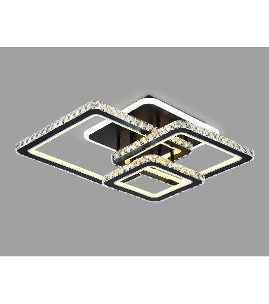 Управляемый светодиодный светильник Ambrella light FA1733/3 BK/CH черный/хром 145W 3000K/4200K/6400K 670*510*150 (ПДУ РАДИО 2.4G)