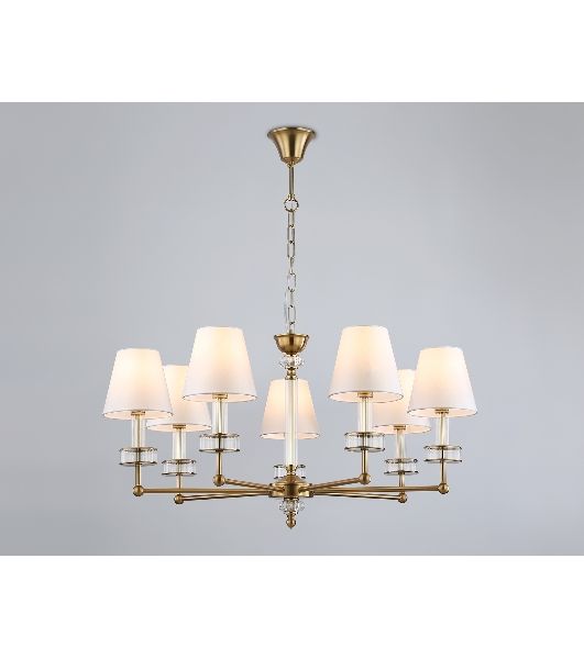 Люстра Ambrella light LH71023/7 BS/WH латунь/белый E14*7 max 40W D820*1130