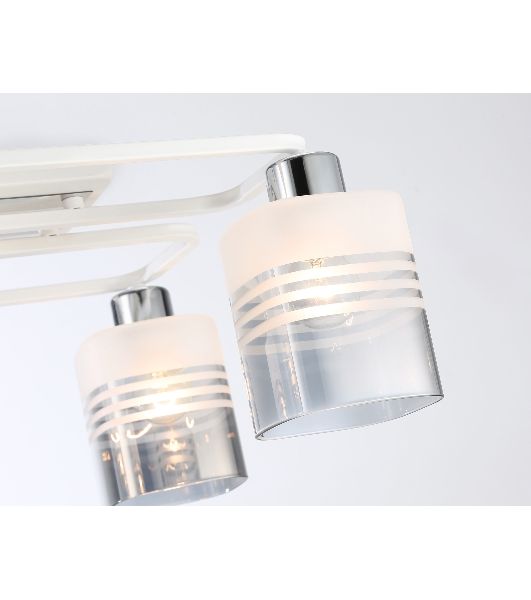 Светильник Ambrella light TR303205/4 WH/CH/SM/FR белый/хром/дымчатый/белый матовый E27*4 max 60W 370*370*200