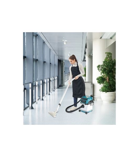 Строительный пылесос Makita DVC150LZ гибридное, белый, 320 Вт, уборка сухая/влажная, пылесборник мешок/контейнер, 15 л