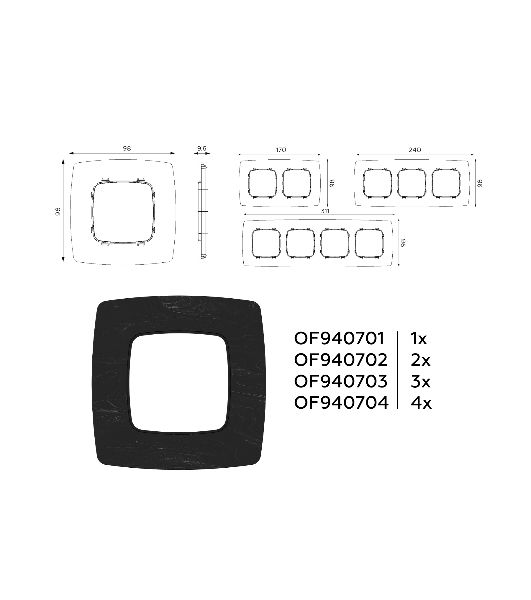 Рамка OMEGA Opera (Черный мрамор) 4-ая OF940704