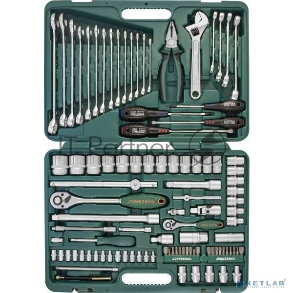 JONNESWAY S04H624101SA Набор инструмента универсальный 1/4", 1/2"DR, 101 предмет