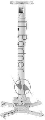 Универсальный потолочный комплект Wize Pro PR24A-W состоящий из крепления+штанги 46-61 см +площадки к потолку для проектора, макс. расстояние между крепежными отверстиями 430 мм, наклон +/- 25°, поворот +/- 6°, вращение 360°, до 23 кг, белый. PR24A-W