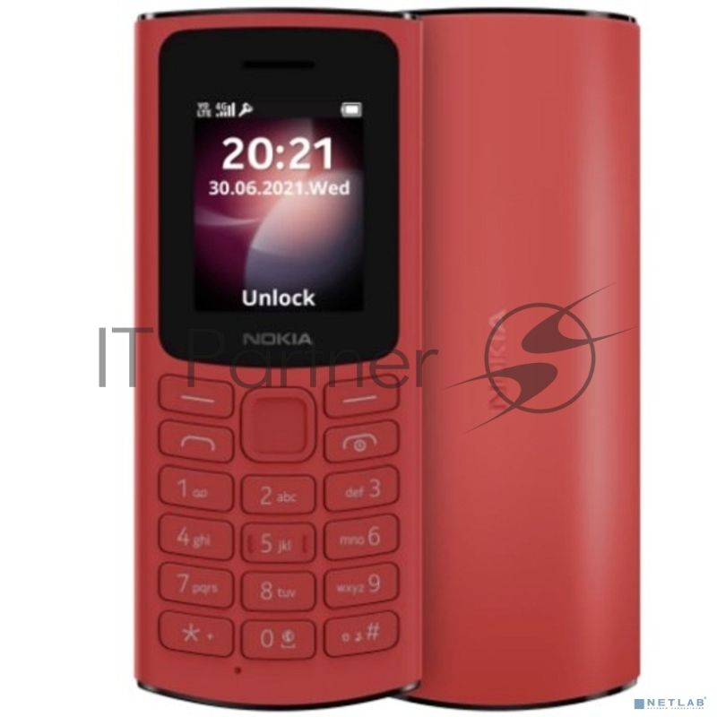 Мобильный телефон Nokia 106 TA-1564 DS EAC 4/4Mb красный