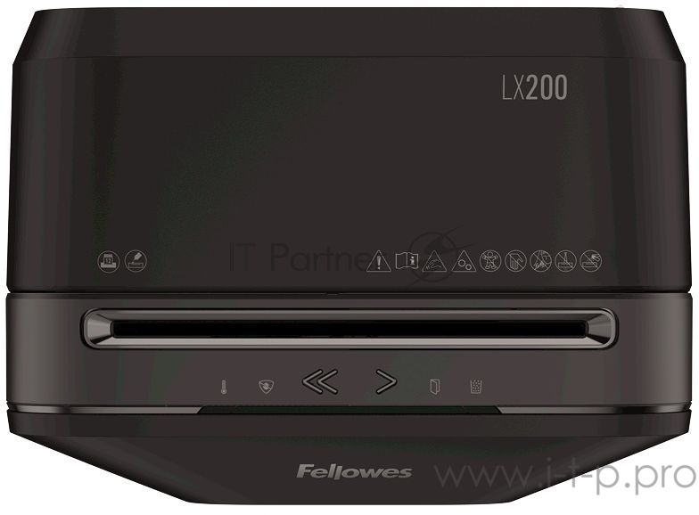 Шредер Fellowes PowerShred LX200 черный (секр.P-4)/перекрестный/12лист./22лтр./скрепки/скобы/пл.карты