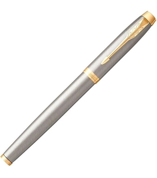Ручка перьевая Parker IM Core F321 (CW1931649) Brushed Metal GT F сталь нержавеющая, подарочная коробка