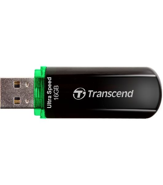 Флешка USB Transcend Jetflash 600 (TS16GJF600), 16Gb, USB 2.0, R/W 30/15, черный/зеленый