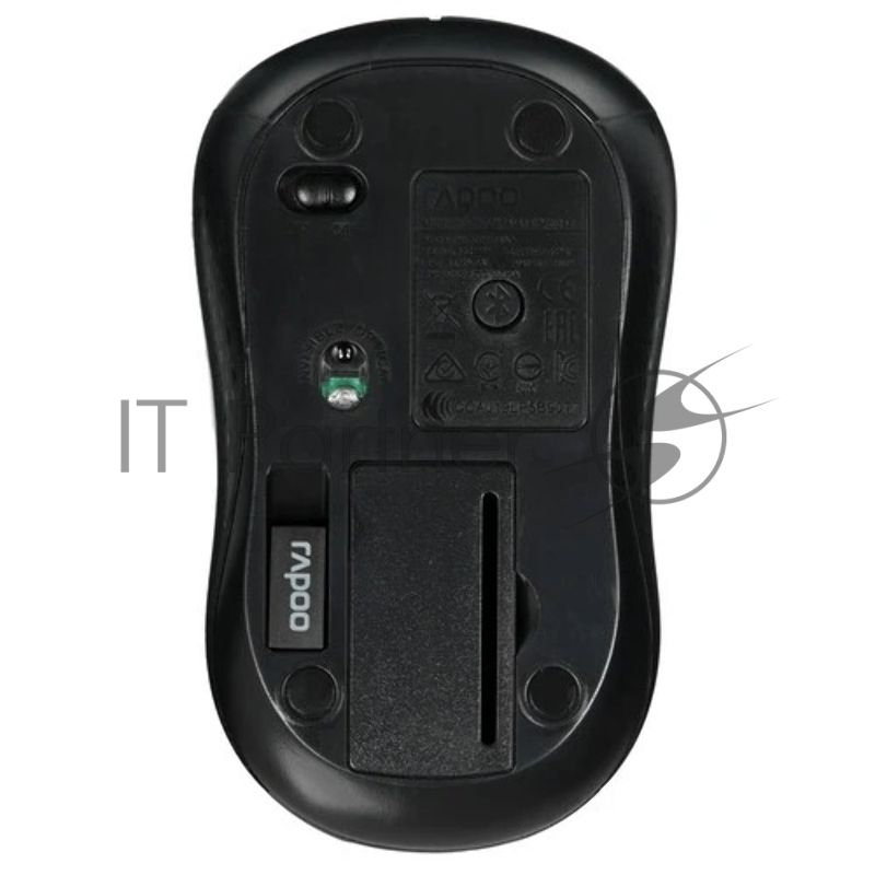 Мышь беспроводная Rapoo M160 Silent черный, 1300 dpi, радиоканал, Bluetooth, USB, кнопки - 3