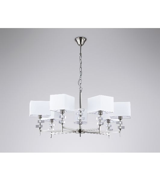 Люстра Ambrella light LH71323/7 SN/WH никель/белый E14/7 max 40W D860*850