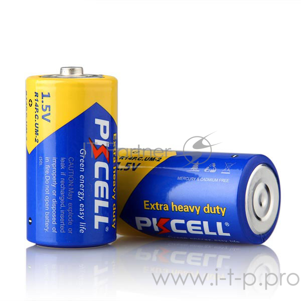 Солевой элемент питания PKCELL R14P-2B тип - C(LR14) 2 шт в блистере