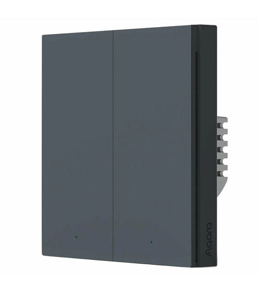 Выключатель двухклавишный без нейтрали Aqara Smart Wall Switch H1 EU (WS-EUK02 graphite)