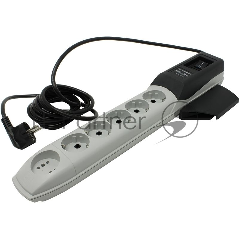 Сетевой фильтр ZISPilot Pro 6 розеток (5 евро + 1Gadget Parking) 5 м, автомат защиты Surge protector Pilot PRO 6 outlets (5 euro + 1 without ground) 10A/2.2kVt, 5m, automatic circuit-breaker