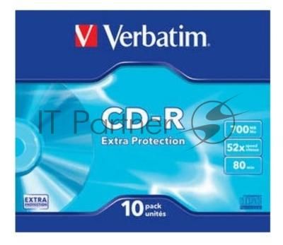 Диск CD-R Verbatim 700Mb 52x Slim case (10шт) (43415)