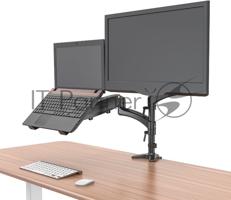 Кронштейн для монитора/ноутбука Cactus CS-VM-LH08-BK черный 13"-27" макс.8кг настольный поворот и наклон
