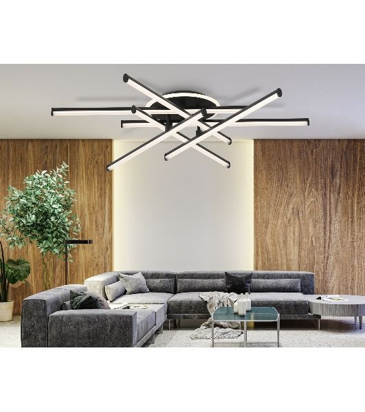 Потолочный светодиодный светильник Ambrella light FL6252 BK черный 97W 3000K-6400K 805*760*170 (ПДУ ИК)