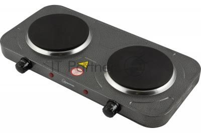 Плита настольная электрическая Homestar HS-1104 серый, 2 кВт, ТЭН, конфорки - 2, эмаль, поворотные переключатели