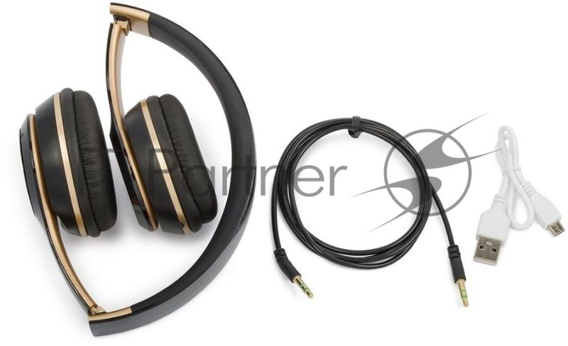 Беспроводные/проводные наушники Harper HB-213 черный/золотой, накладные, Bluetooth + проводной, до 5 ч