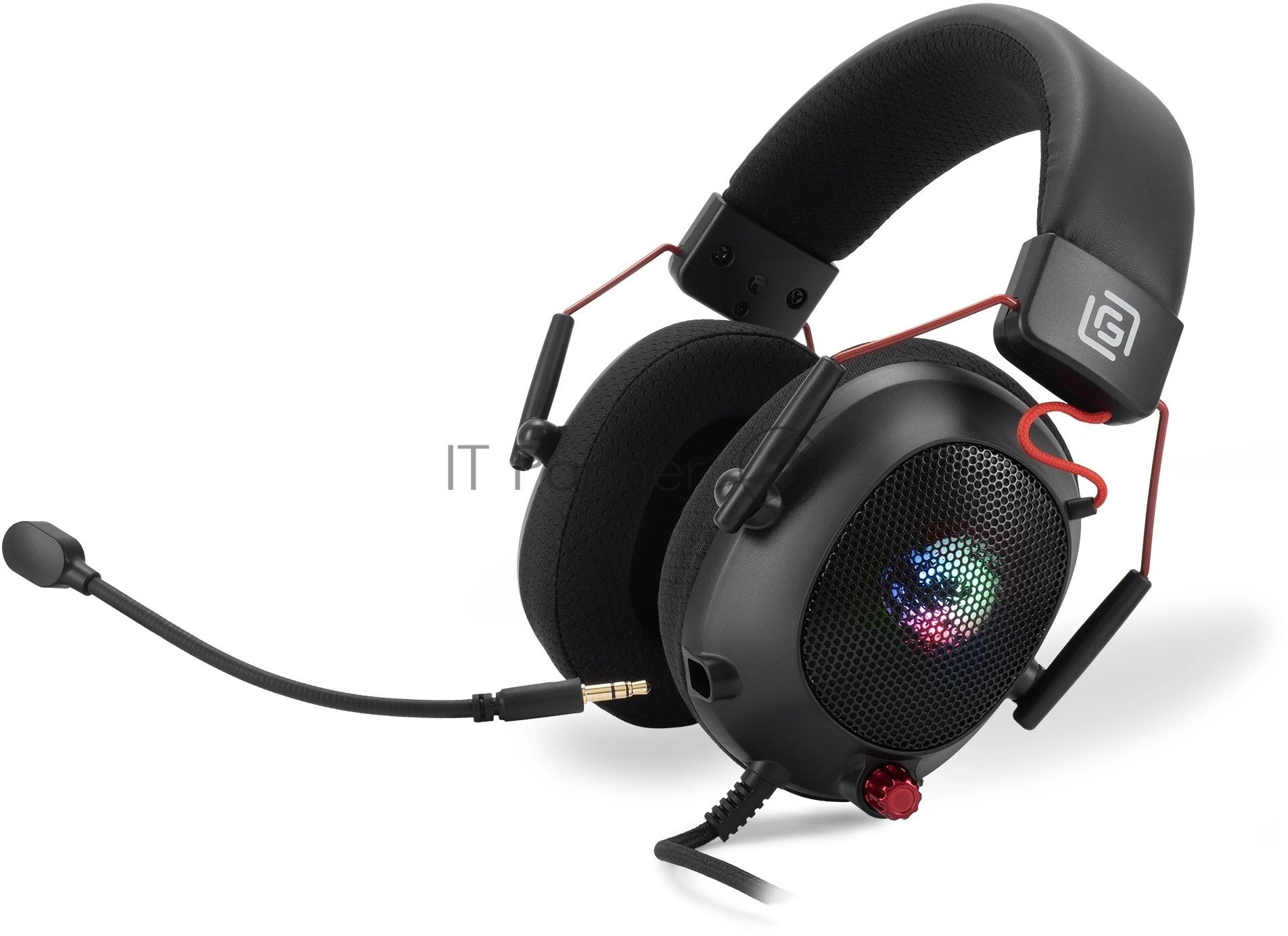 Гарнитура Oklick HS-L305G чёрный, проводная, USB, подсветка